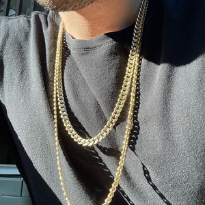 14k Gold Stamped 24in 30in 8mm men’s curb chain